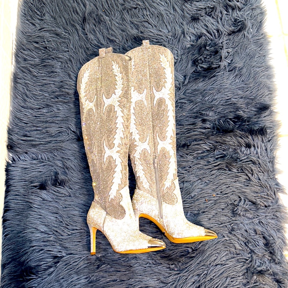 GIANNI BINI RHINESTONE COWBOY BOOTS